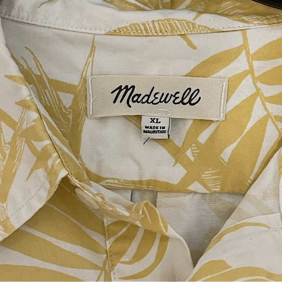 MADEWELL Short Sleeve Pullover Work Shirt In Tropical Print Size XL - Picture 7 of 11